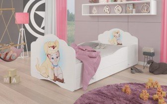 ADRK Furniture - Dječji krevet Casimo grafika s ladicom - 70x140 cm