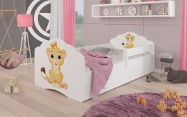 Dječji krevet Casimo grafika sa zaštitnom ogradicom i ladicom - 70x140 cm