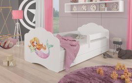 Dječji krevet Casimo grafika sa zaštitnom ogradicom i ladicom - 80x160 cm