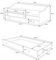 ADRK Furniture - Dječji krevet Naomi - 80x160 cm 