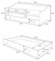 ADRK Furniture - Dječji krevet Naomi II s dodatnim ležajem - 80x160 cm 