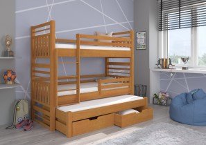 ADRK Furniture - Krevet na kat Hippo s dodatnim ležajem - 80x180 cm 
