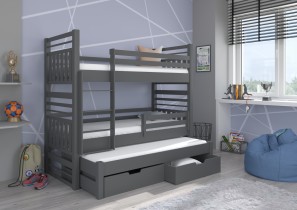 ADRK Furniture - Krevet na kat Hippo s dodatnim ležajem - 80x180 cm