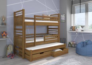 ADRK Furniture - Krevet na kat Hippo s dodatnim ležajem - 80x180 cm 