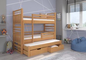 ADRK Furniture - Krevet na kat Hippo s dodatnim ležajem - 90x200 cm 