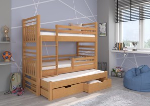 ADRK Furniture - Krevet na kat Hippo s dodatnim ležajem - 80x180 cm