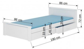 ADRK Furniture - Dječji krevet Aldex - 80x180 cm