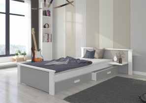 ADRK Furniture - Dječji krevet Aldex s policom - 90x200 cm