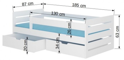 ADRK Furniture - Dječji krevet Bemma - 80x180 cm