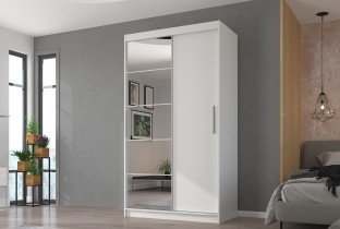 ADRK Furniture - Ormar s kliznim vratima Esti - 120 cm - bijela