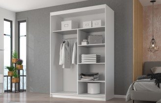 ADRK Furniture - Ormar s kliznim vratima Esti - 150 cm - crna