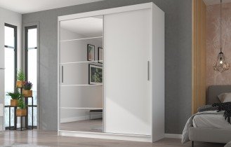 ADRK Furniture - Ormar s kliznim vratima Esti - 180 cm - bijela