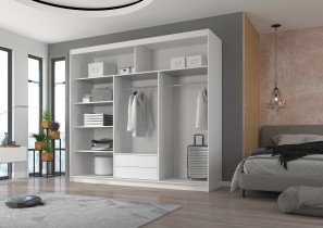 ADRK Furniture - Ormar s kliznim vratima Erwin - 235 cm - bijela