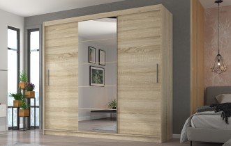ADRK Furniture - Ormar s kliznim vratima Erwin - 235 cm - sonoma