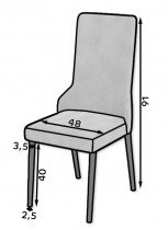 ADRK Furniture - Blagovaonski stol Rodos 82 - siva