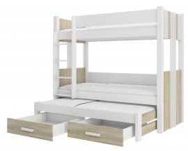 Krevet na kat Artema - 80x180 cm - bijela/sonoma