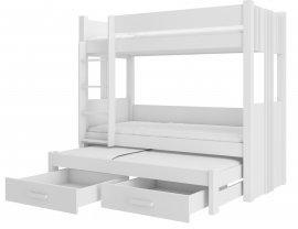 ADRK Furniture - Krevet na kat Artema - 80x180 cm - bijela