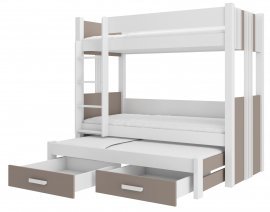 ADRK Furniture - Krevet na kat Artema - 90x200 cm - bijela/tartuf