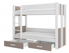 ADRK Furniture - Krevet na kat Arta - 80x180 cm - bijela/tartuf