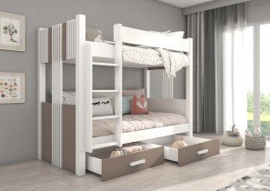 ADRK Furniture - Krevet na kat Arta - 80x180 cm - bijela/tartuf