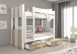 ADRK Furniture - Krevet na kat Arta - 80x180 cm - bijela/sonoma