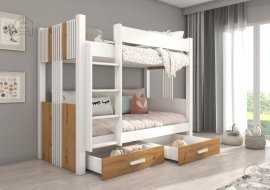 ADRK Furniture - Krevet na kat Arta - 80x180 cm - bijela/artisan