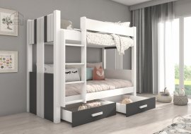 Krevet na kat Arta - 80x180 cm - bijela/antracit