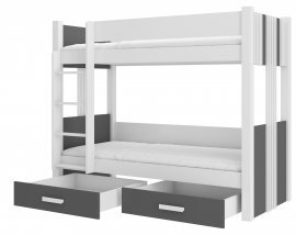 ADRK Furniture - Krevet na kat Arta - 80x180 cm - bijela/antracit