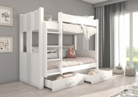 ADRK Furniture - Krevet na kat Arta - 80x180 cm - bijela