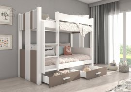 ADRK Furniture - Krevet na kat Arta - 90x200 cm - bijela/tartuf 