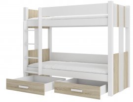 ADRK Furniture - Krevet na kat Arta - 90x200 cm - bijela/sonoma