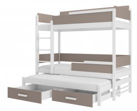 ADRK Furniture - Krevet na kat Queen - 80x180 cm - bijela/tartuf