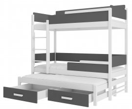ADRK Furniture - Krevet na kat Queen - 80x180 cm - bijela/antracit