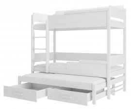 ADRK Furniture - Krevet na kat Queen - 80x180 cm - bijela
