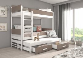 ADRK Furniture - Krevet na kat Queen - 90x200 cm - bijela/tartuf