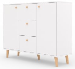 Komoda Besa - bijela/bukev