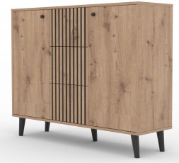 Komoda Ika - hrast artisan/crna
