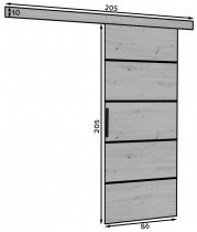 ADRK Furniture - Klizna pregradna vrata Muschu 86 - crna