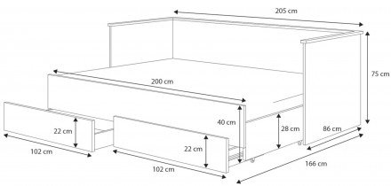 ADRK Furniture - Dječji krevet Hela II - 80x200 cm
