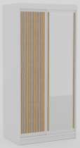 ADRK Furniture - Ormar s kliznim vratima Delia 100 cm - bijela