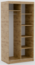 ADRK Furniture - Ormar s kliznim vratima Delia 100 cm - artisan/crna