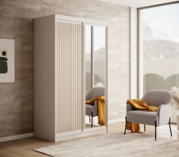 ADRK Furniture - Ormar s kliznim vratima Delia 120 cm - bijela