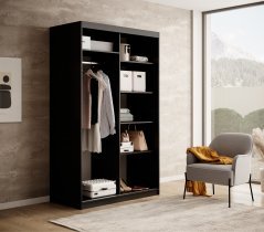ADRK Furniture - Ormar s kliznim vratima Delia 120 cm - crna
