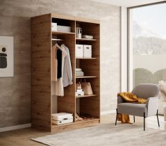 ADRK Furniture - Ormar s kliznim vratima Delia 120 cm - artisan/crna