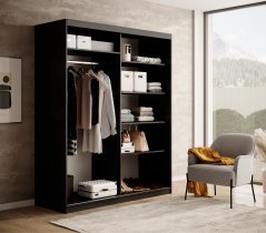 ADRK Furniture - Ormar s kliznim vratima Delia 160 cm - crna