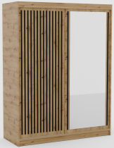ADRK Furniture - Ormar s kliznim vratima Delia 160 cm - artisan/crna