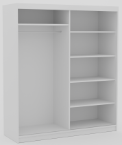 ADRK Furniture - Ormar s kliznim vratima Delia 180 cm - bijela