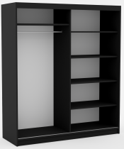 ADRK Furniture - Ormar s kliznim vratima Delia 180 cm - crna
