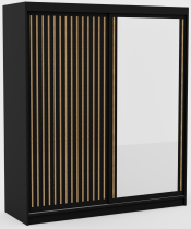 ADRK Furniture - Ormar s kliznim vratima Delia 180 cm - crna