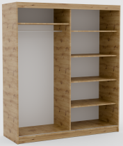ADRK Furniture - Ormar s kliznim vratima Delia 180 cm - artisan/crna